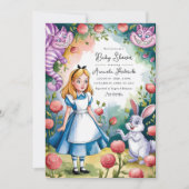 Whimsical Alice in Wonderland Baby shower Kaart (Voorkant)