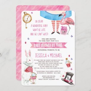Whimsical Alice in Wonderland Baby shower, Mail Kaart