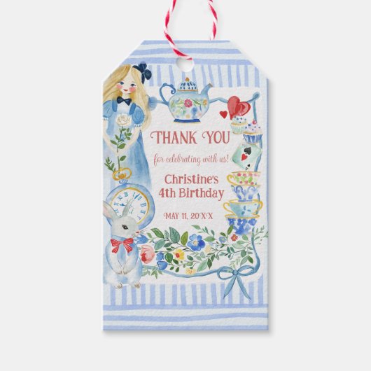 Whimsical Alice in Wonderland Cadeaulabel (Voorkant)