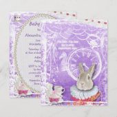 Whimsical Alice in Wonderland Collage Baby shower Kaart (Voorkant / Achterkant)