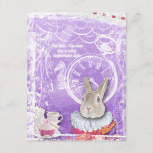 Whimsical Alice in Wonderland Collage Baby shower Kaart
