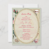 Whimsical Alice in Wonderland Collage Sip & See Kaart (Achterkant)