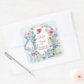 Whimsical Alice in Wonderland Dank je wel Vierkante Sticker (Envelop)