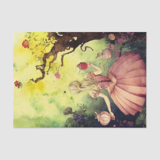 Whimsical Alice in Wonderland Decoupage Tissuepapier (Voorkant)