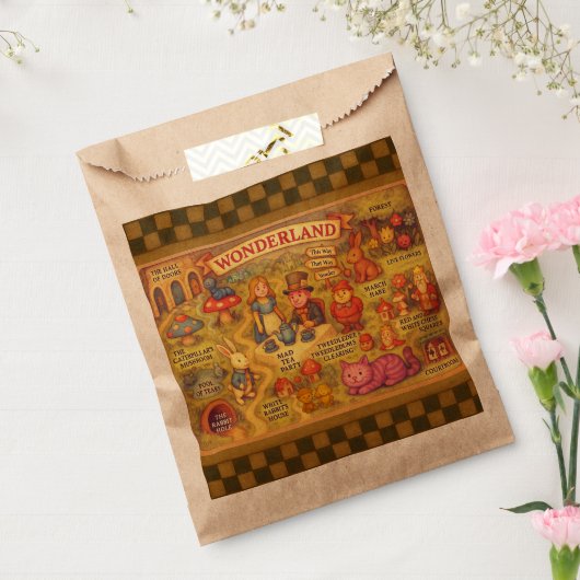 Whimsical Alice in Wonderland Kaart Bedankzakje (Gezegeld)
