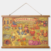 Whimsical Alice in Wonderland Kaart Hangend Wandkleed (Voorkant)