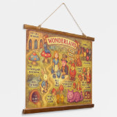 Whimsical Alice in Wonderland Kaart Hangend Wandkleed (Gebogen)