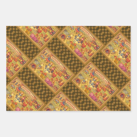 Whimsical Alice in Wonderland Kaart Inpakpapier Vel (Voorkant 3)