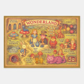 Whimsical Alice in Wonderland Kaart Inpakpapier Vel (Voorkant)