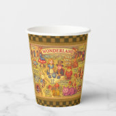 Whimsical Alice in Wonderland Kaart Papieren Bekers (Achterkant)