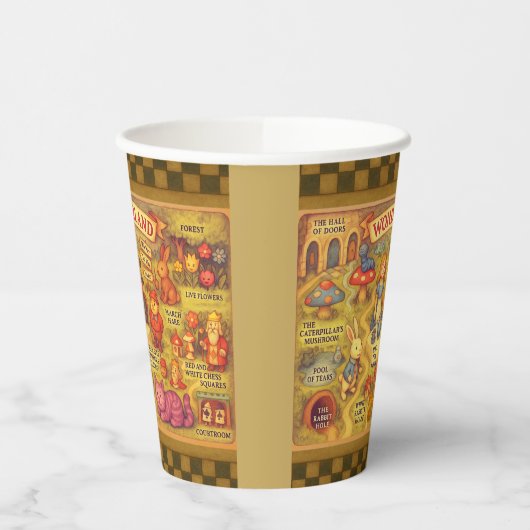 Whimsical Alice in Wonderland Kaart Papieren Bekers (Links)