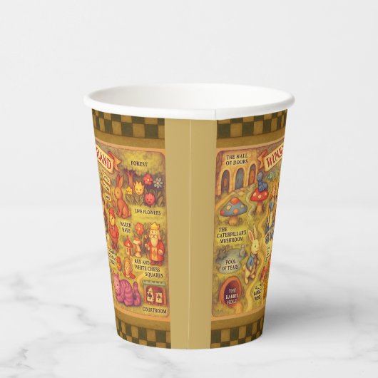 Whimsical Alice in Wonderland Kaart Papieren Bekers (Rechts)