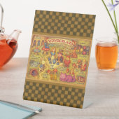 Whimsical Alice in Wonderland Kaart Reclamebord Met Voetstuk (Insitu)