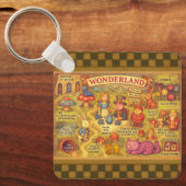Whimsical Alice in Wonderland Kaart Sleutelhanger (Voorkant)
