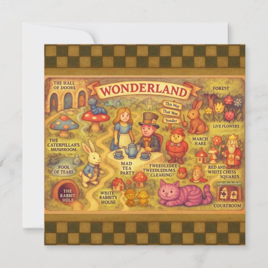 Whimsical Alice in Wonderland Map (Voorkant)
