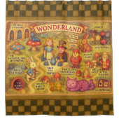 Whimsical Alice in Wonderland Map Douchegordijn (Voorkant)