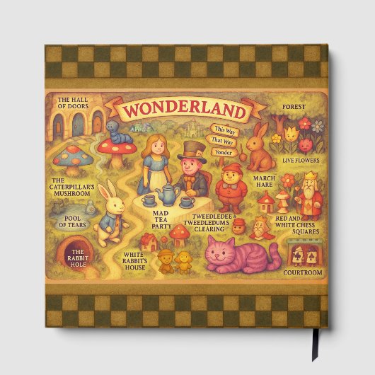 Whimsical Alice in Wonderland Map Gastenboek (Achterkant)