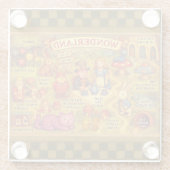 Whimsical Alice in Wonderland Map Glazen Onderzetter (Achterkant)