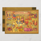 Whimsical Alice in Wonderland Map Kaart (Voorkant / Achterkant)