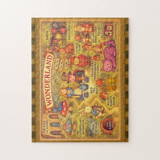 Whimsical Alice in Wonderland Map Legpuzzel (Verticaal)