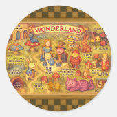 Whimsical Alice in Wonderland Map Ronde Sticker (Voorkant)
