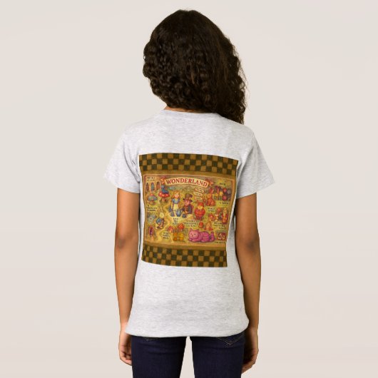 Whimsical Alice in Wonderland Map T-shirt (Achterkant volledig)