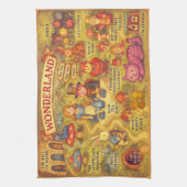Whimsical Alice in Wonderland Map Theedoek (Verticaal)