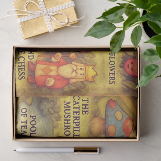 Whimsical Alice in Wonderland Map Tissuepapier (Geschenk)