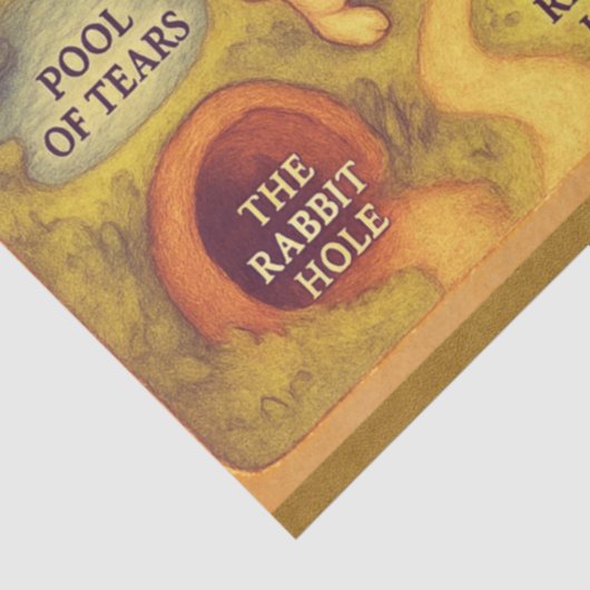 Whimsical Alice in Wonderland Map Tissuepapier (Detail)