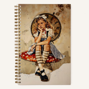 Whimsical Alice in Wonderland  Mushroom Notitieboek