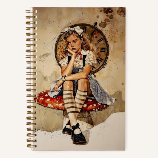 Whimsical Alice in Wonderland Mushroom Notitieboek (Voorkant)