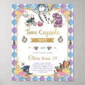 Whimsical Alice in Wonderland Time Capsule Sign Poster (Voorkant)