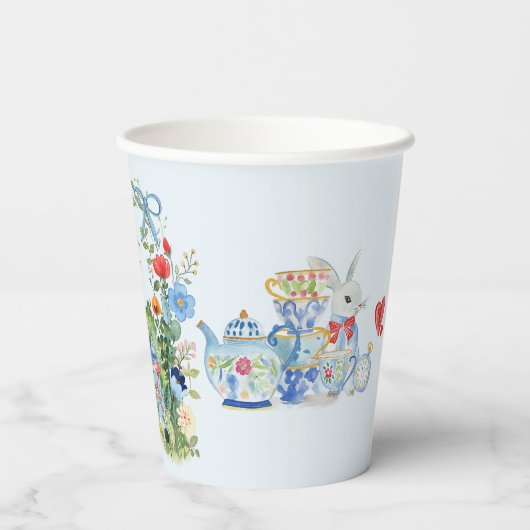 Whimsical Alice in Wonderland Verjaardag Papieren  Papieren Bekers (Achterkant)