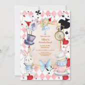 Whimsical Alice in Wonderland Verjaardagsfeest Kaart (Voorkant)