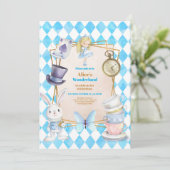 Whimsical Alice in Wonderland Verjaardagsfeest Kaart (Staand voorkant)