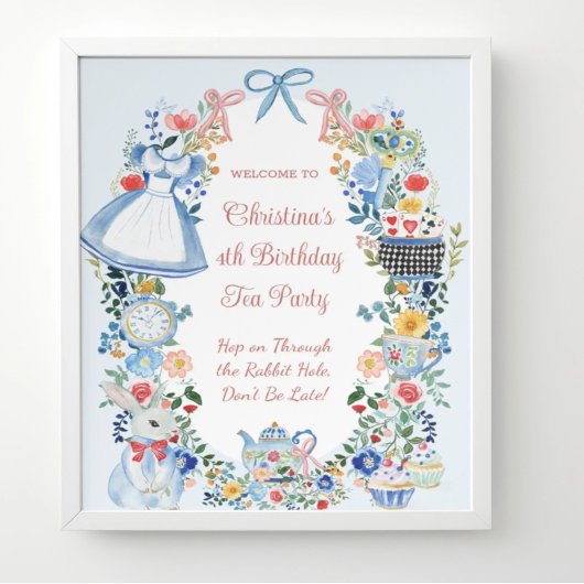 Whimsical Alice in Wonderland Welkomstbord Poster