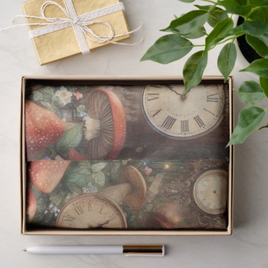 Whimsical Alice Steampunk Mushrooms Tissuepapier (Geschenk)