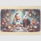 Whimsical Alice Tea Party DIY Craft Decoupage Tissuepapier (Voorkant)