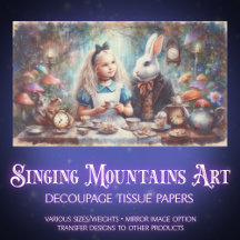 Whimsical Alice Tea Party DIY Craft Decoupage