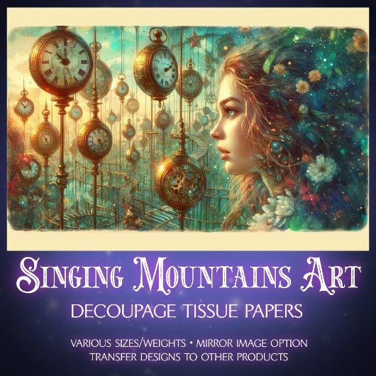 Whimsical Alice Wonderland Steampunk  Tissuepapier