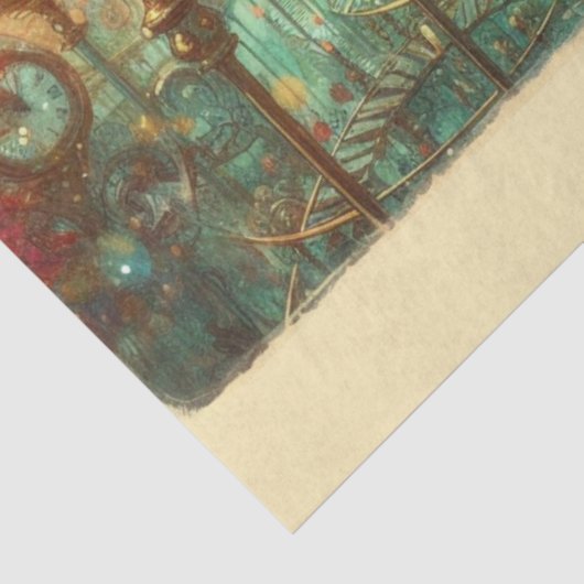 Whimsical Alice Wonderland Steampunk Tissuepapier (Detail)