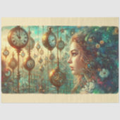 Whimsical Alice Wonderland Steampunk  Tissuepapier (Voorkant)