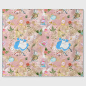 Whimsical Alice's avonturen in Wonderland Blush Cadeaupapier (Vlak)