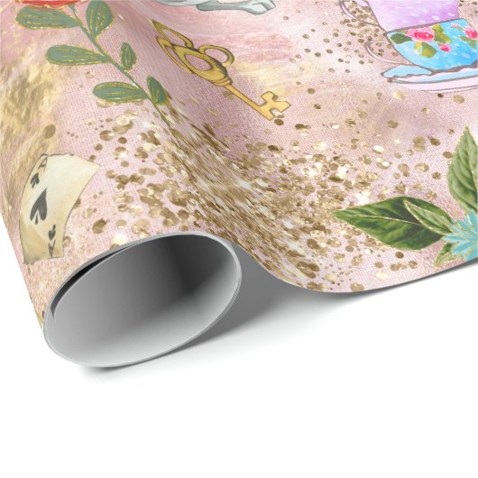 Whimsical Alice's avonturen in Wonderland Blush Cadeaupapier (Rol Hoek)