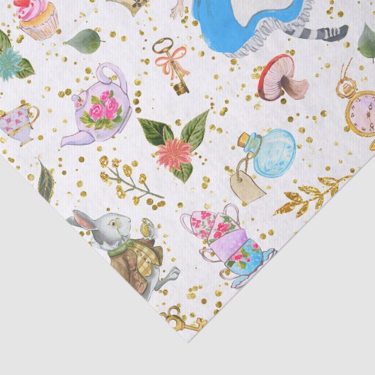Whimsical Alice's avonturen in Wonderland Craft Tissuepapier (Detail)