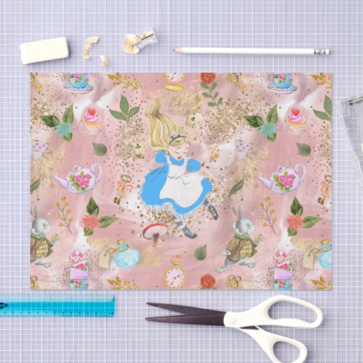 Whimsical Alice's avonturen in Wonderland Fun Tissuepapier (Craft)
