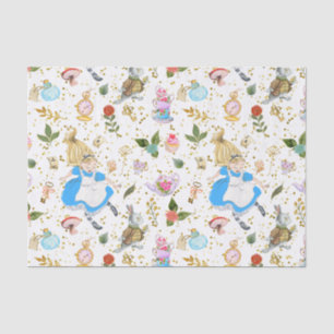 Whimsical Alice's avonturen in Wonderland Fun Tissuepapier
