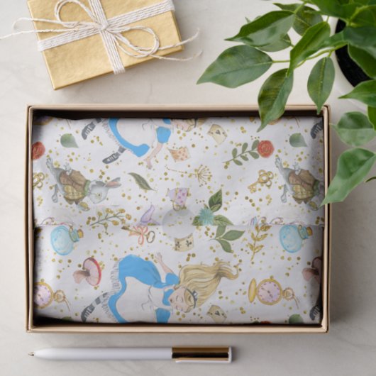 Whimsical Alice's avonturen in Wonderland Fun Tissuepapier (Geschenk)