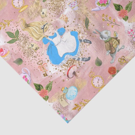 Whimsical Alice's avonturen in Wonderland Fun Tissuepapier (Detail)