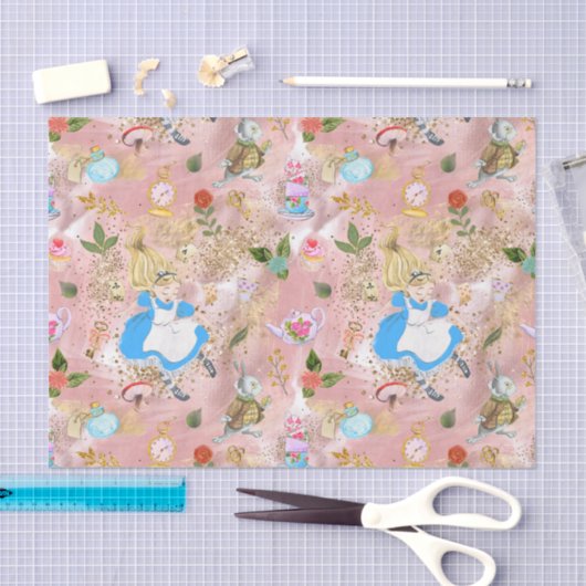 Whimsical Alice's avonturen in Wonderland Fun Tissuepapier (Craft)